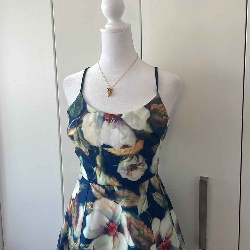 L’ATISTE BY AMY Floral Formal Long Chiffon Flower Spaghetti Strap Dress 👗 - Picture 3 of 9